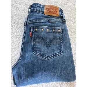 Levis 535 Super Skinny Jeans Womens 27 Medium Wash Studded Back Pocket